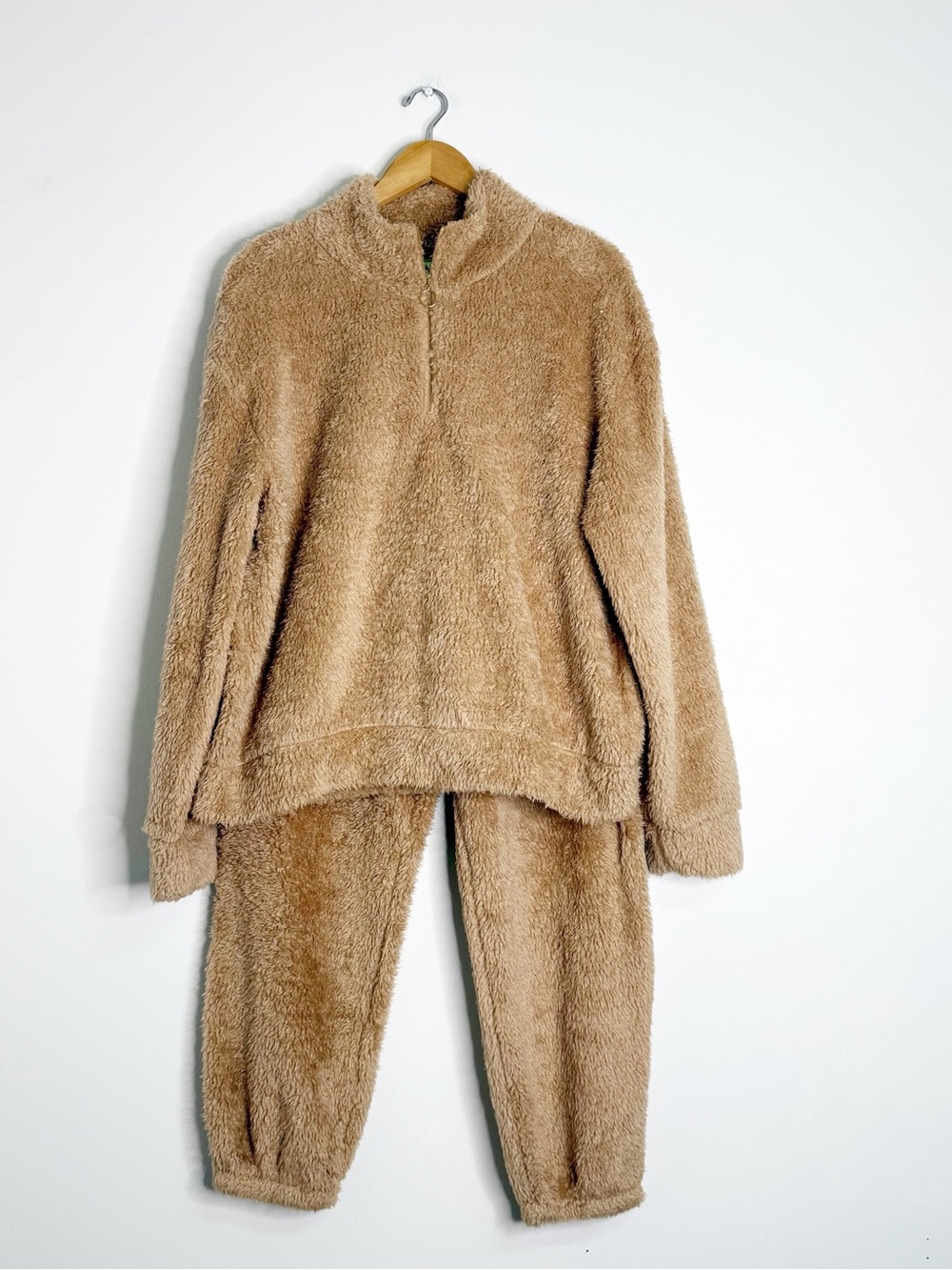 Honeydew Intimates Sherpa Lounge Set XL Sepia Fuzzy Pullover & Joggers NWT